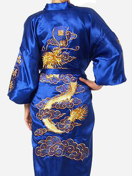 Blue Satin Kimono